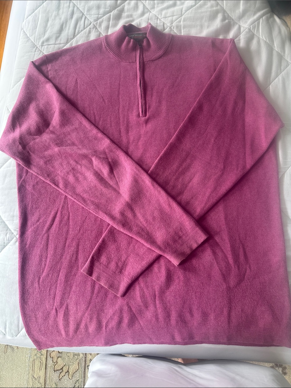 Men’s Peter Millar Pink Half-Zip Sweater